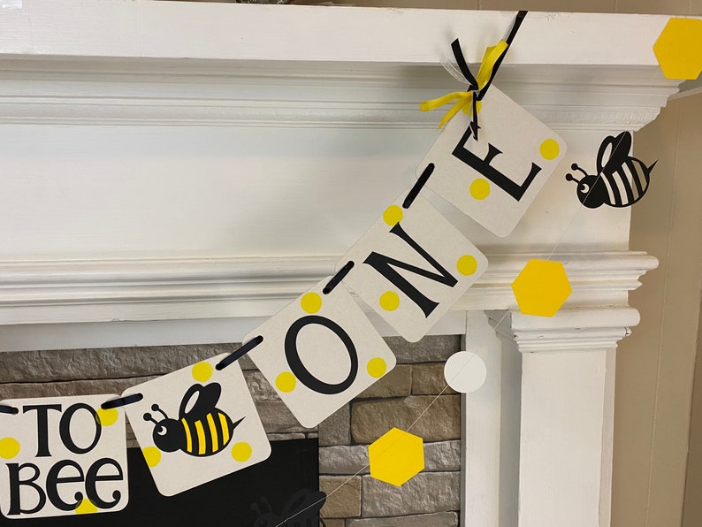 Bee First Birthday Decorations Fun to Bee ONE banner Bumblebee 1st Birthday Banner Fun to Bee One Birthday 1st Year Photos backdrop Garland