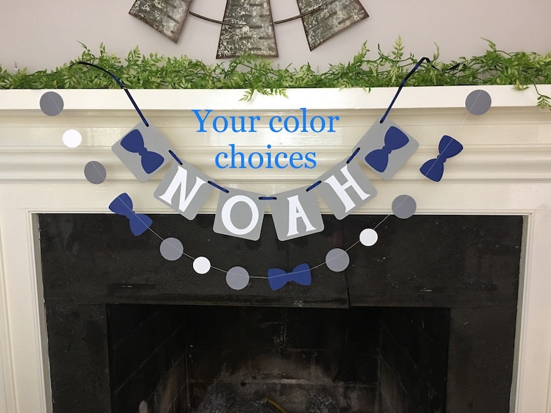 Little Man Baby Shower Decorations Bow Tie Child S Name Etsy