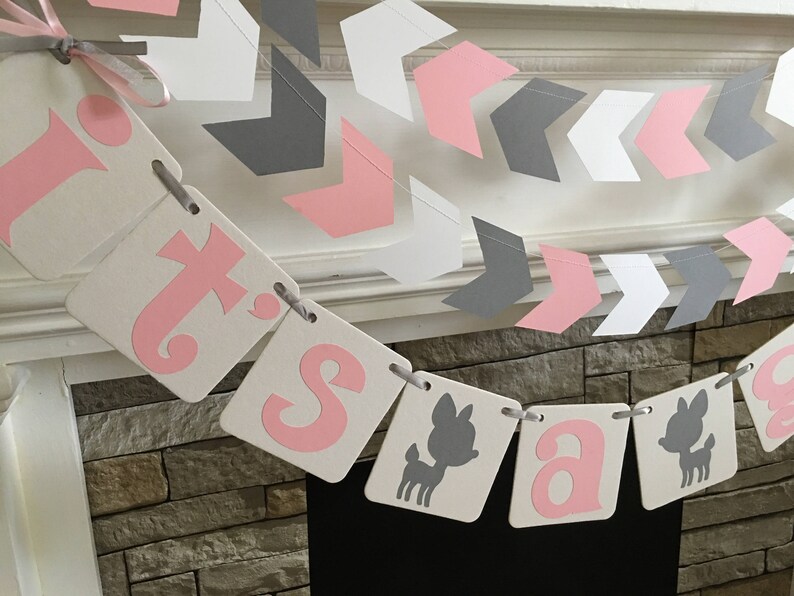 Oh Deer Baby Shower Decorations Baby Girl Banner Woodland Baby Etsy