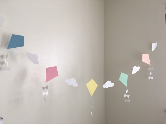 Let S Go Fly A Kite Party Paper Garland Kite Baby Shower