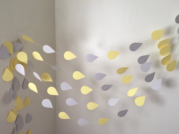 Baby Sprinkle Decorations Raindrop Garland Raindrop Nursery Etsy