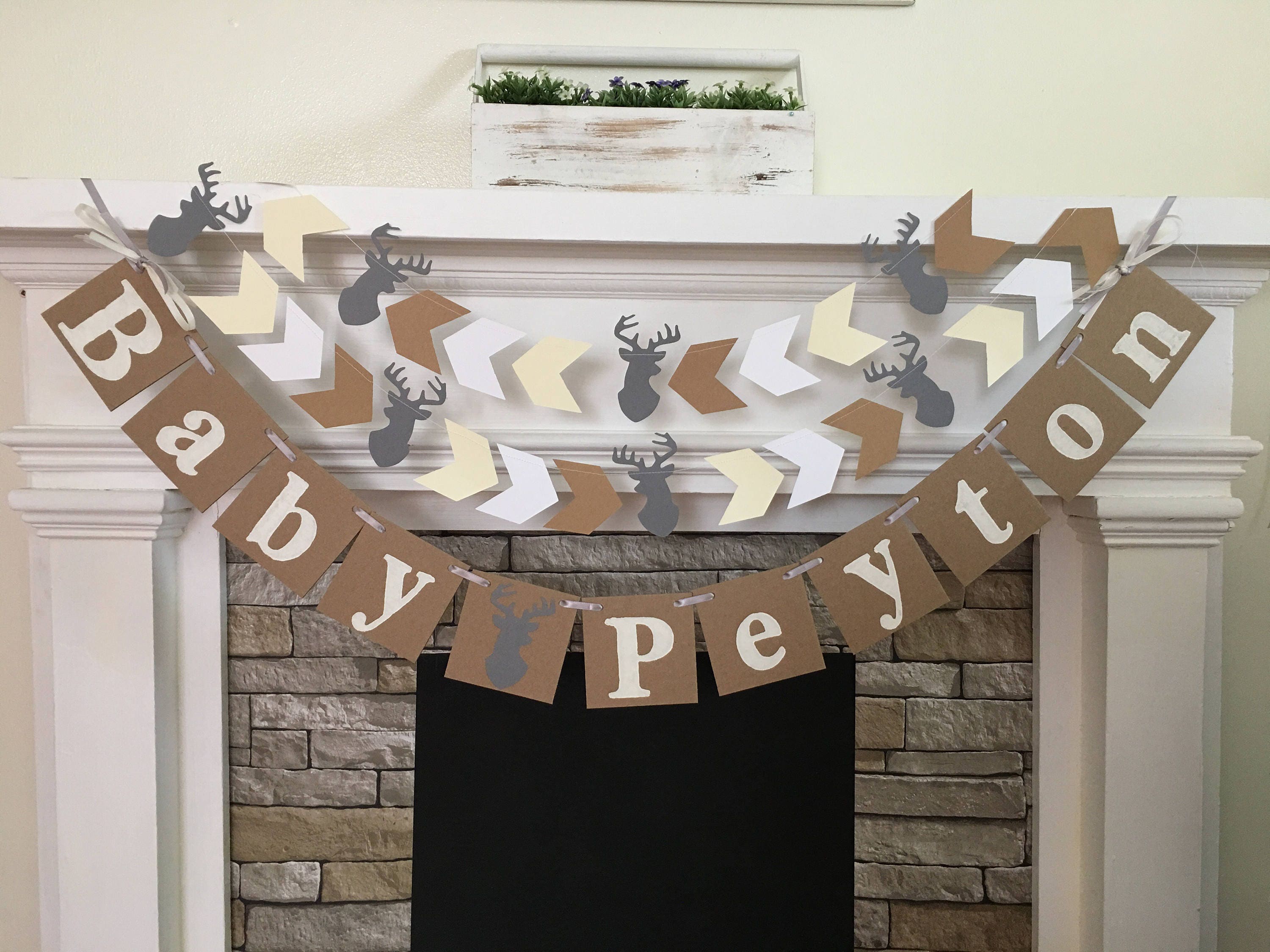 Little Buck Baby Shower Decorations Baby Name Banner Oh Deer Etsy