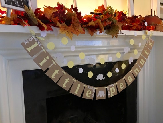 Elephant Baby Shower Decorations Little Peanuts Banner It S Twins