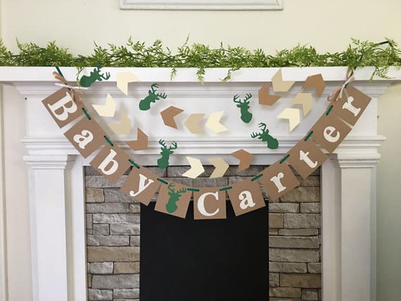 Little Buck Baby Shower Decorations Baby Name Banner Oh Deer Baby