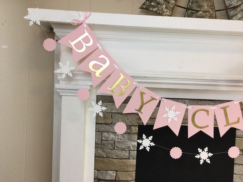 Pink and Gold Winter Wonderland Baby Shower Decorations Baby Etsy