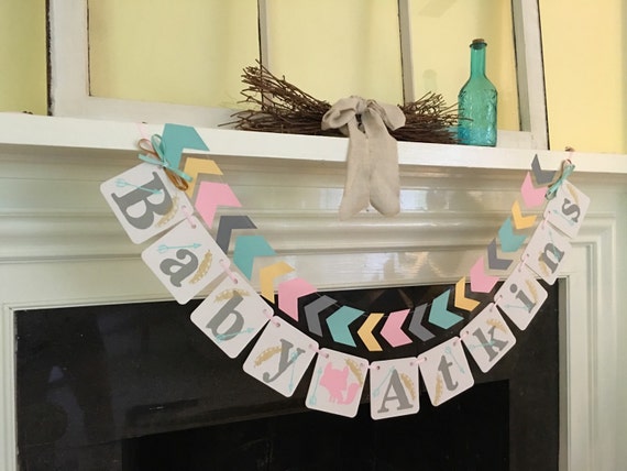 Fox Baby Shower Decoration Tribal Baby Shower Welcome Baby Name