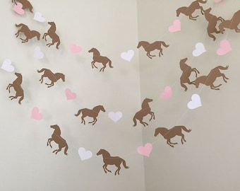 Horse Birthday Party Decorations Pony Garland Horse Garland Cowgirl Theme Room Decor Saddle Up Horse Baby Shower Decor Custom Colors 10FT