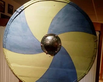 Painted Authetic Viking Plank Shield with simple design