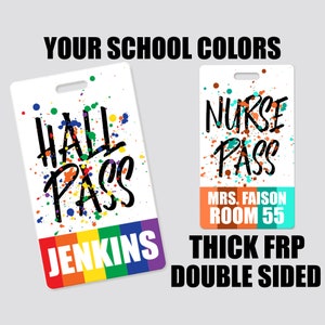 Classroom Hall Pass | Teachers | School | Personalized | Paint Splatter