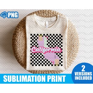 Kalifornien | Retro Karierte | Digitaler Download | PNG | Sublimation