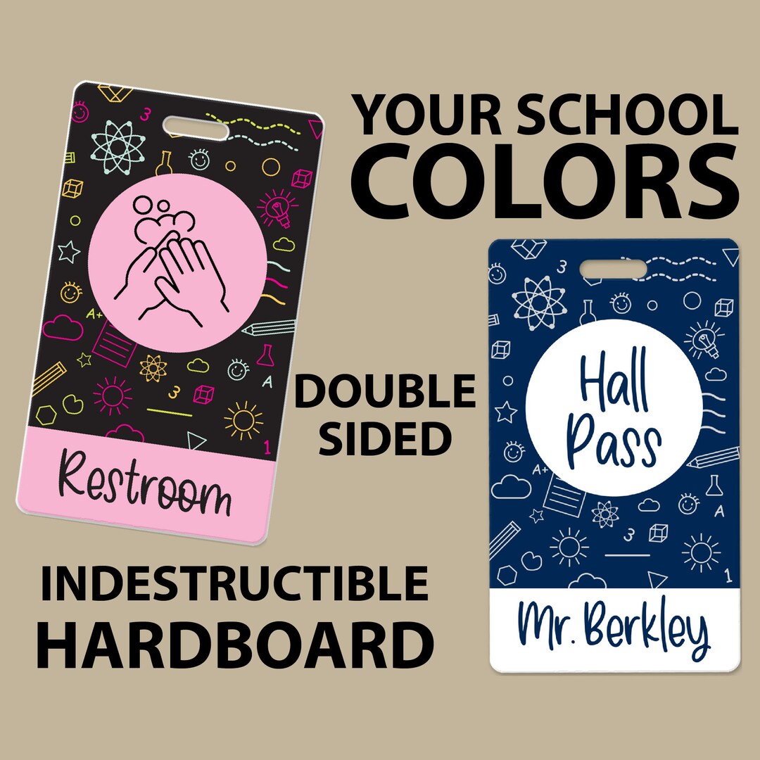 Classroom Hall Pass • School Doodles • Teachers • Personalized - Etsy