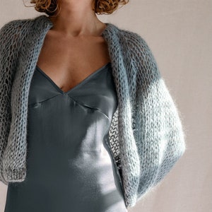 Airy Mohair Bomber — Hand Knit Mohair Cardigan, Balloon Sleeves,  Loose Knit Soft Kid Mohair, Luxurious Lightweight Open Front Cardigan