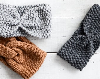 Hand Knit Turban, Chunky Knit Turban, Wool Headwrap, Winter Headband, Warm Womens Turband, Custom Color Turban