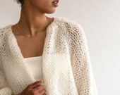 Airy Mohair Bomber — Hand Knit Mohair Cardigan, Raglan