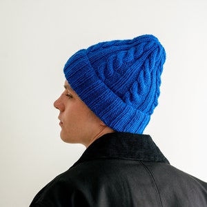 Custom Mens Beanie, Customizable Mens Knit Hat, Gift for Him, Slouchy Winter Hat, Boyfriend Beanie, Rolled up Beanie