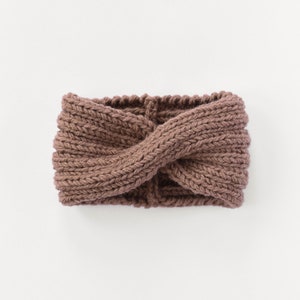 Hand Knit Turban in Caramel, Chunky Rib Turban, Warm Womens Turband, Custom Color Turban, Winter Headband 08. Lavender Grey