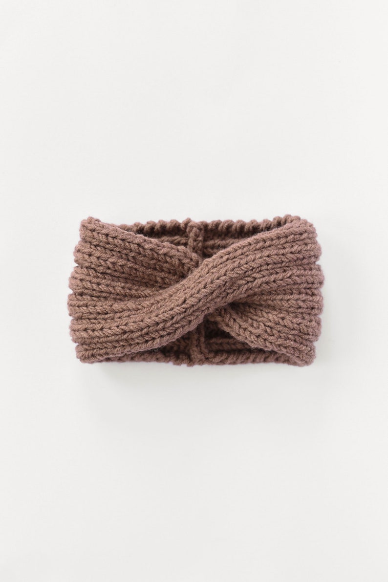 Hand Knit Turban in Caramel, Chunky Rib Turban, Warm Womens Turband, Custom Color Turban, Winter Headband 08. Lavender Grey