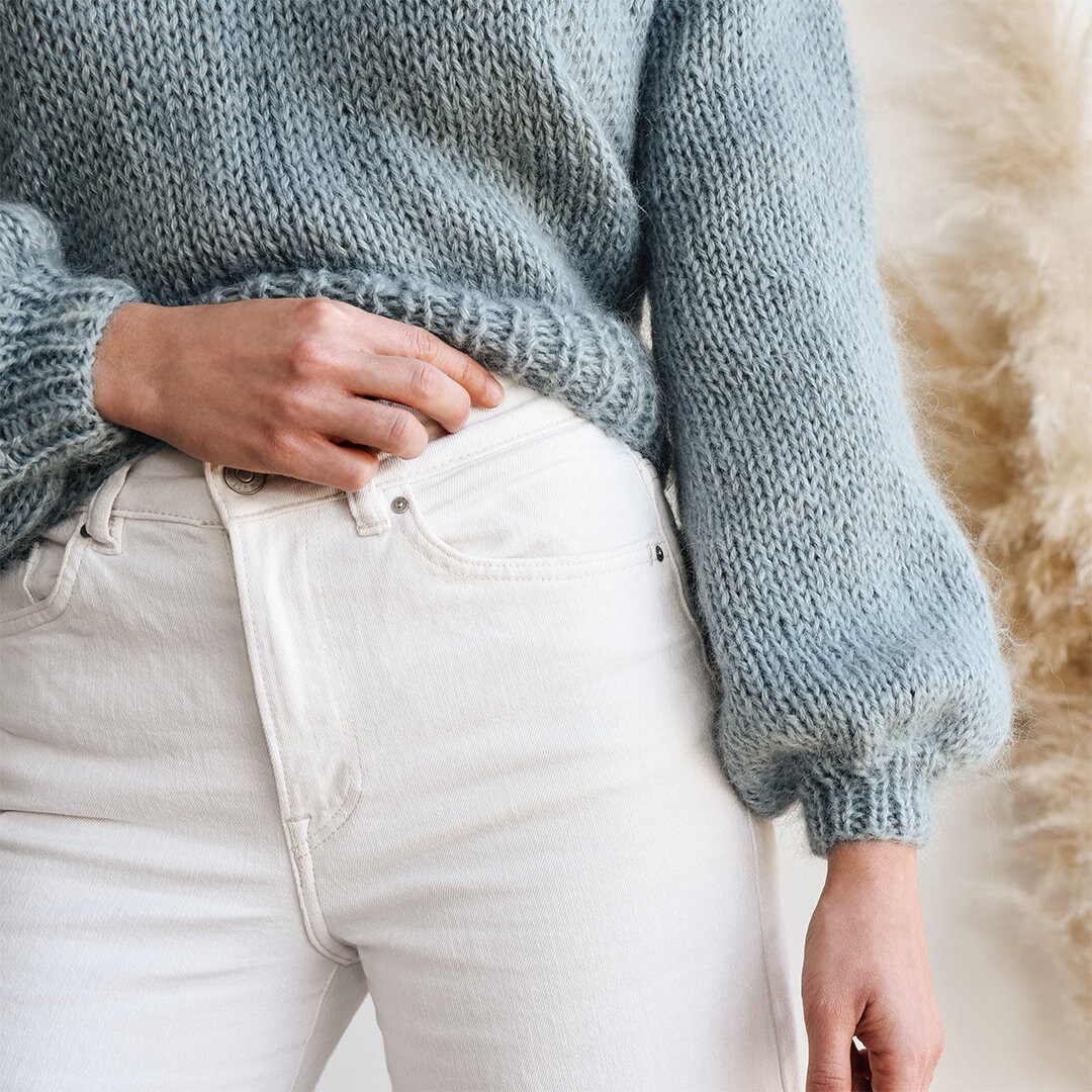 Chunky Mohair Sweater, Hand Knit Pullover, Oversized Knit Sweater 