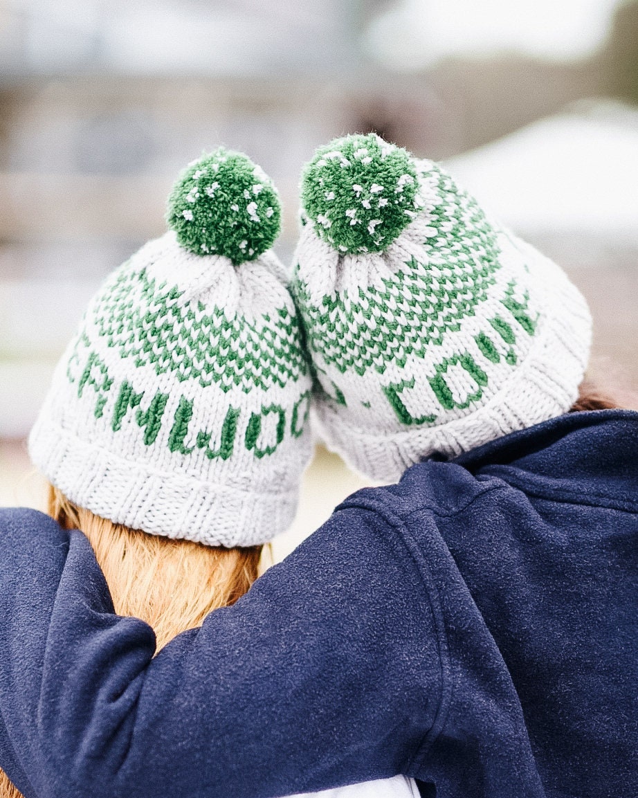 Custom Name Beanie, Hand Knit Wool Hat, Personalized Custom Text Beanie, Customized Letters, Personalised Gift, Customizable Words & Colors