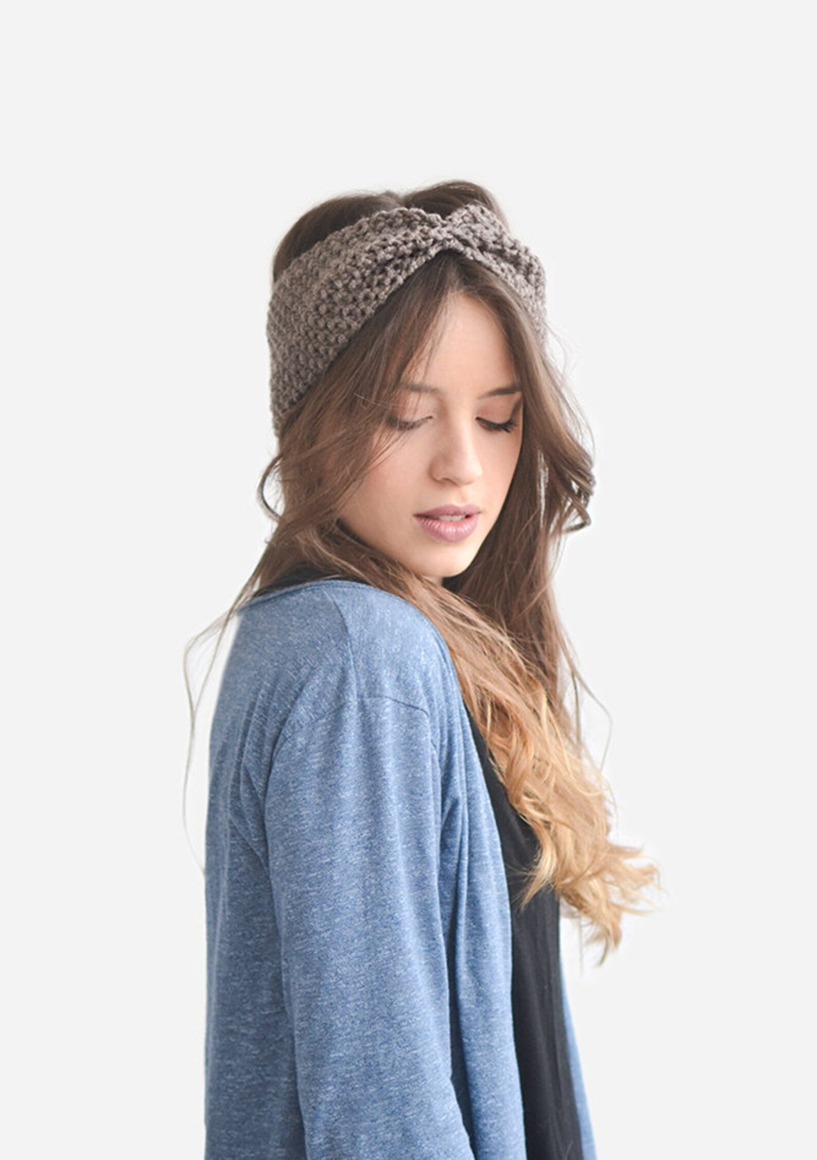 Hand Knit Headband in Light Brown Custom Ear Warmer Womens Etsy