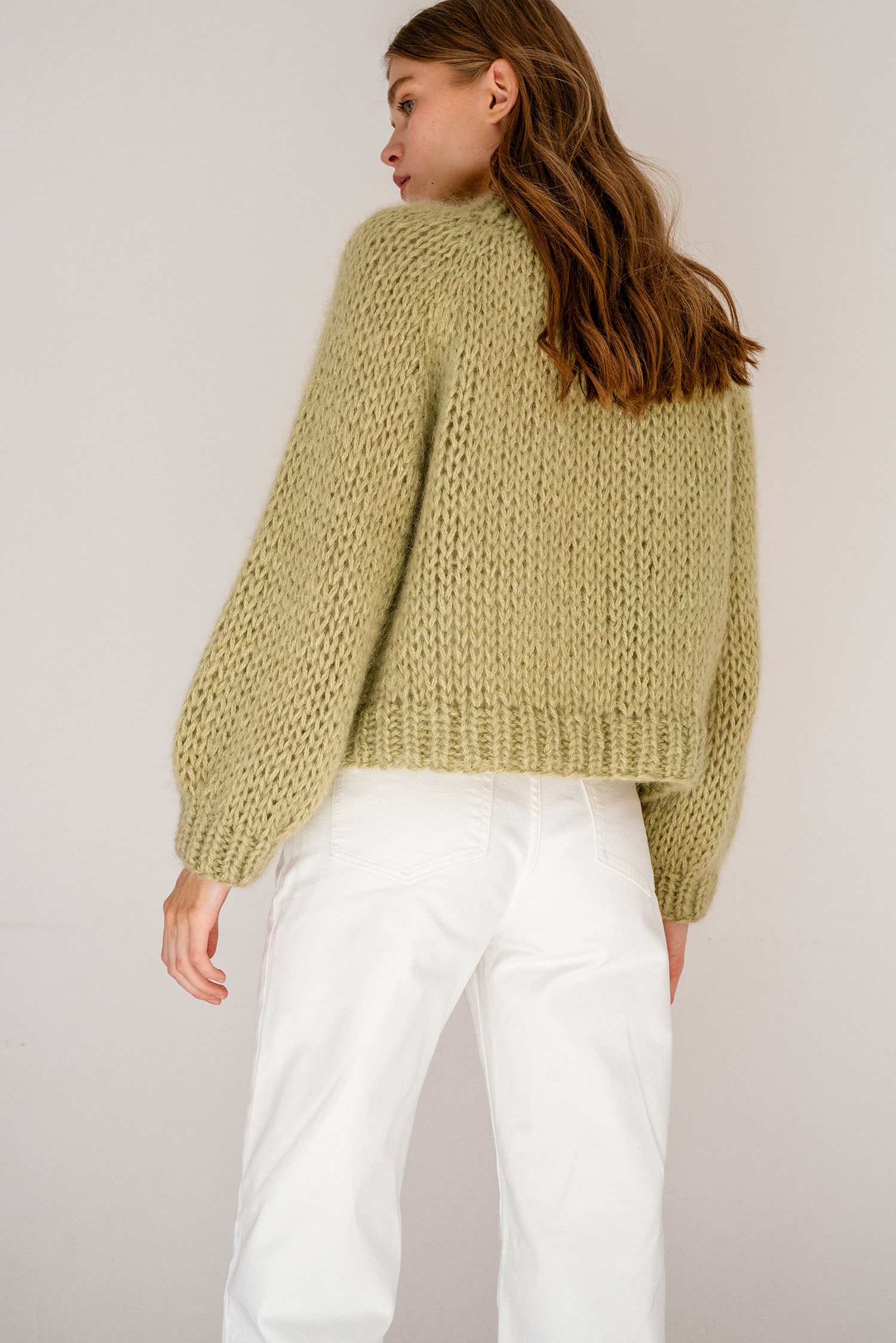 Relaxed Mohair Sweater in Lava, Hand Knit Pullover, Chunky Relaxed Mohair Sweater in Lava, Hand Knit Pullover, Chunky