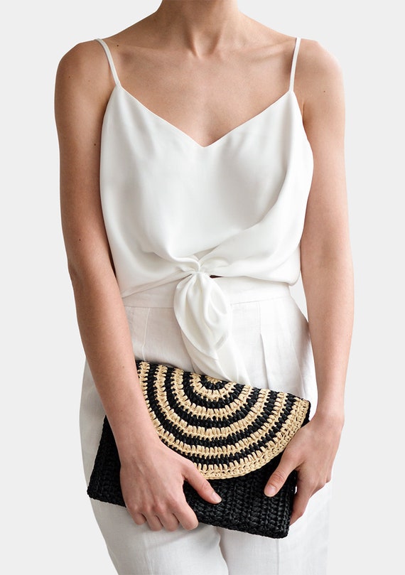 Rita Raffia Clutch Bag