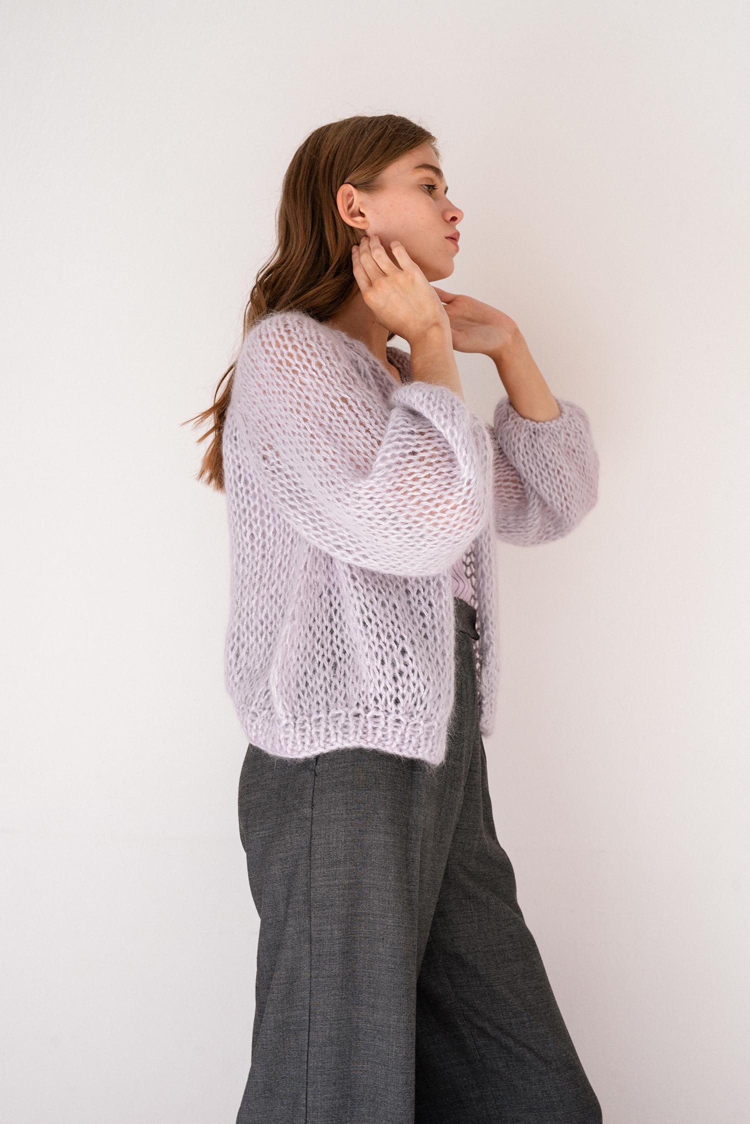 Airy Mohair Bomber — Hand Knit Mohair Cardigan, Raglan Airy Mohair Bomber — Hand Knit Mohair Cardigan, Raglan