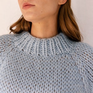 Relaxed Mohair Sweater in Cardamom Seed, Hand Knit Pullover, Chunky ...