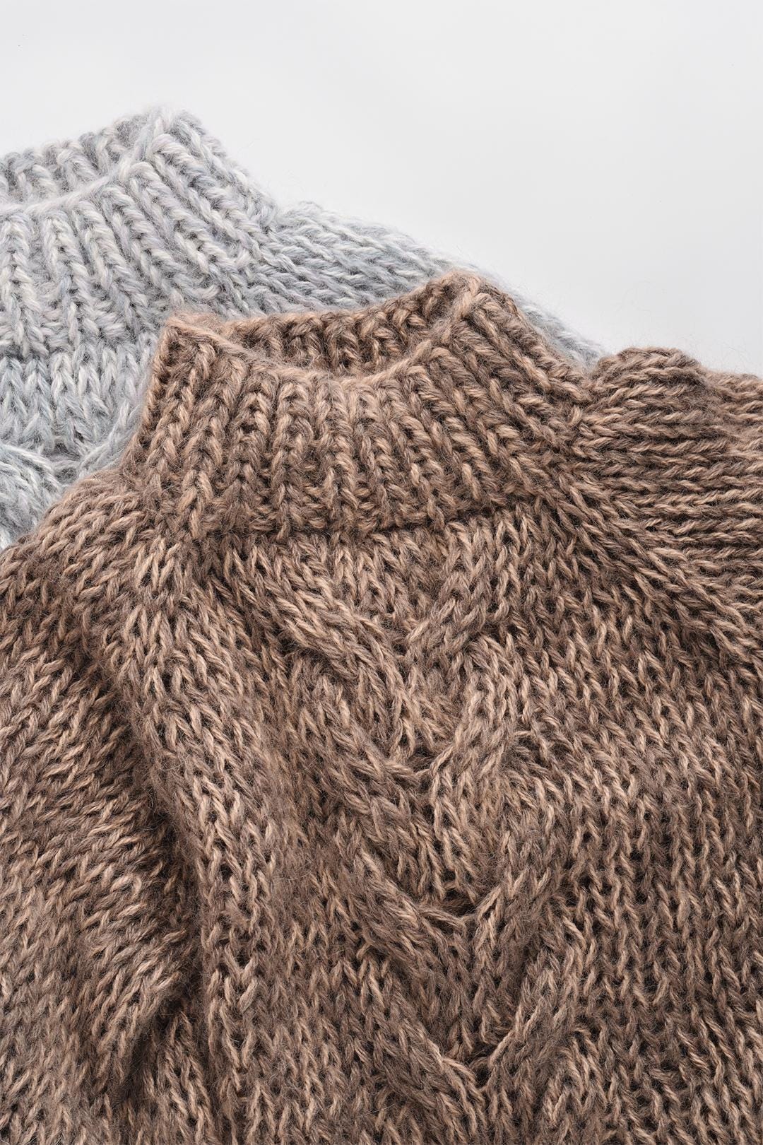 Chunky Braid Sweater — Hand Knit Mohair Cropped Pullover
