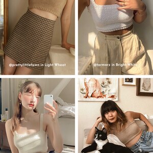 Square Neck Crop Top, Minimal Knit Top, Knit Bralette Top, Cropped Yoga Top, Hand Knit, Square Neckline, Sports Knit Bra, Fitted Cotton Top image 9