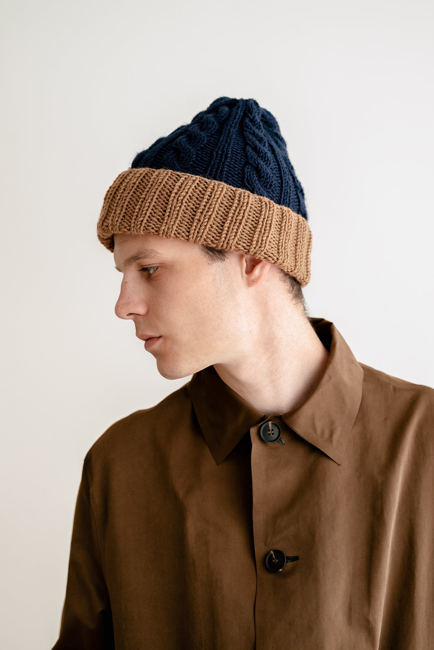Custom Color Block Knit Beanie: Handcrafted Wool Blend Hat - Etsy