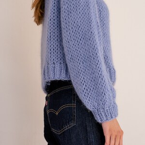 Relaxed Mohair Sweater in Cardamom Seed, Hand Knit Pullover, Chunky ...