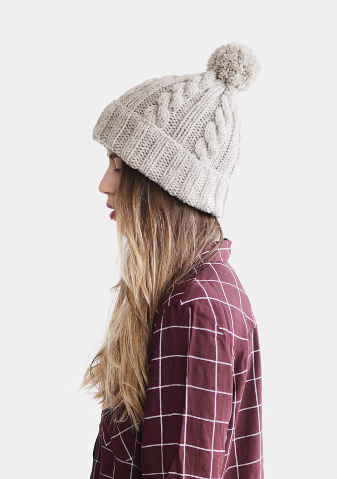 Gorro Punto Grueso Reversible Gorro De Punto Huakunda Para Mujer - Boina De Invierno Con Forro Suave Y Visera Gorro Abrigo Acrílico