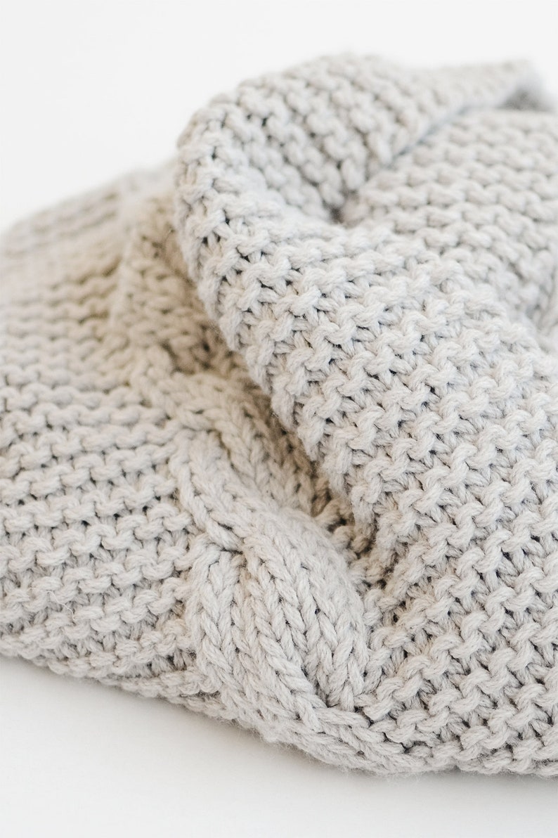 Hand Knit Cable Scarf With Fringes: Chunky Wool Blend - Etsy