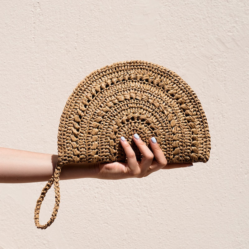 Vacay Mindset Raffia Woven Clutch main image 0