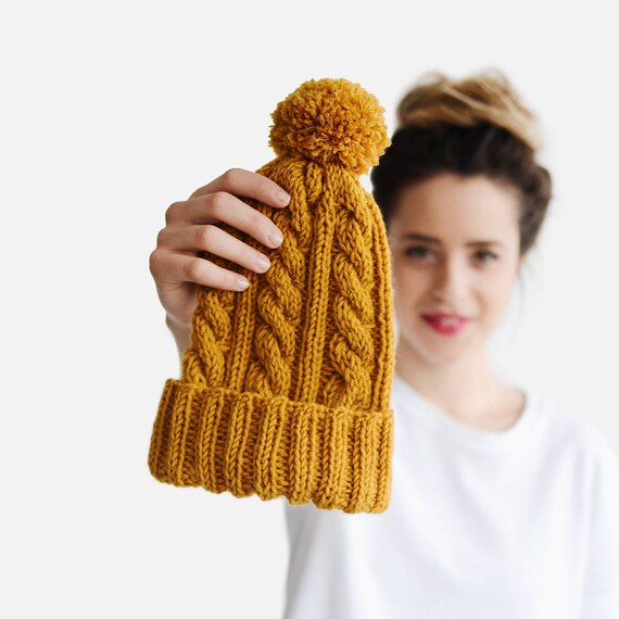 Dolls & Action Figures Toys Doll winter hat Knit cable wool hat Neon