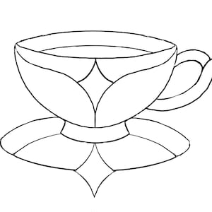 Teacup Stained glass pattern