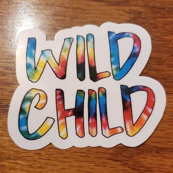 Wild child tie dye vinyl sticker | hippie | 70s | flower power