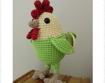 READY TO SHIP Crochet Rooster Amigurumi Soft Toy approx 7.5in/19cm tall