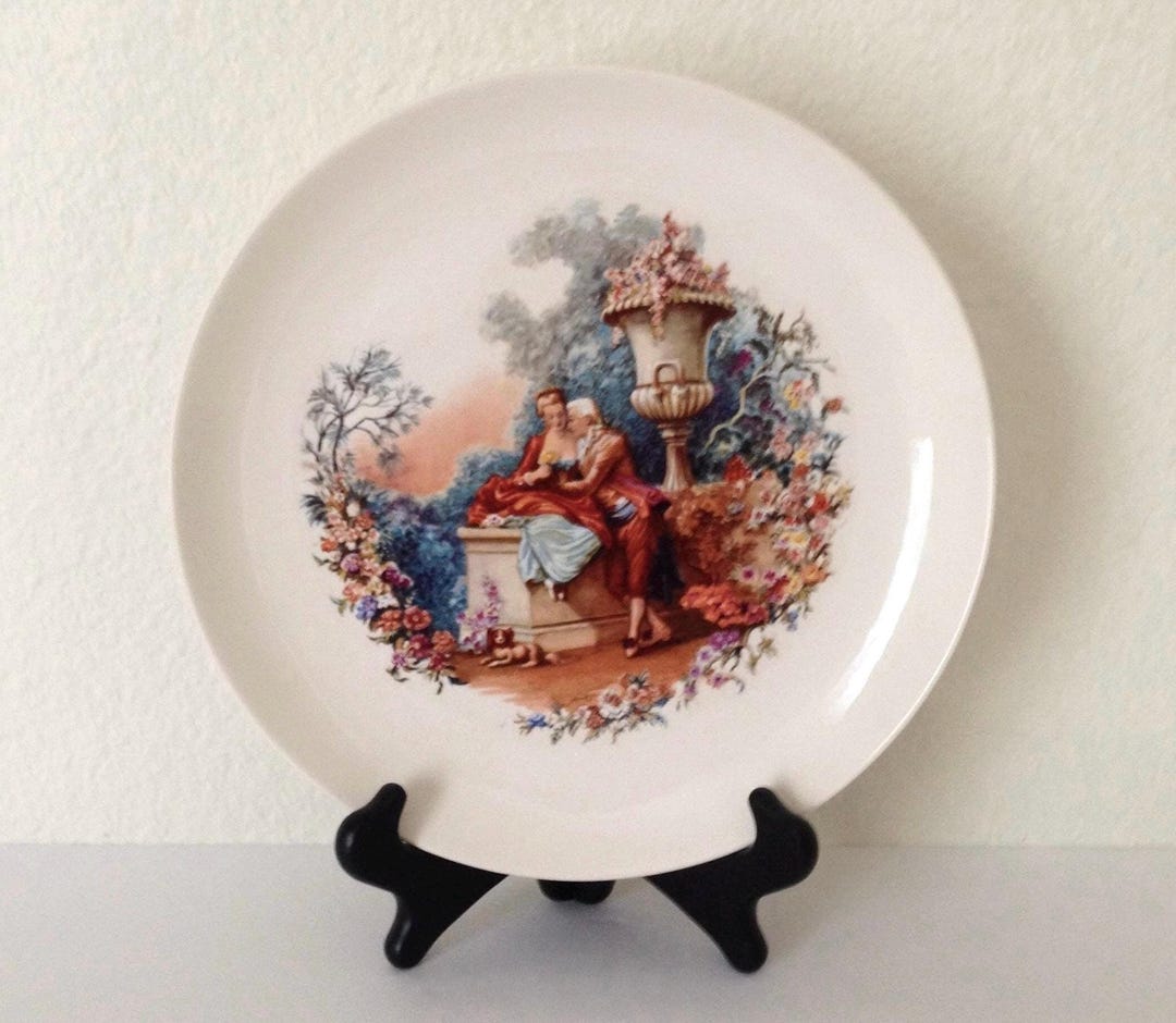 Rococo Plate, Mint Condition Handcrafted Romantic Art 10 Colorful ...