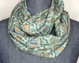 Microorganism scarf, science teacher gifts, microbiology gifts, bacteria scarf, infinity scarf, woman in science, science gifts for woman
