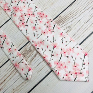 Cherry Blossom tie, pink floral tie, necktie, cherry blossom necktie, cherry blossom wedding, japanese cherry blossom