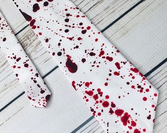 Corbata ensangrentada, corbata de zombi, corbata con salpicaduras de sangre, corbata de hombre, corbata de mujer