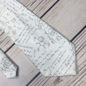 Math tie, graph paper, math doodles, math equations necktie, math teacher gift, science tie, accessory gift