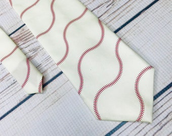 Baseball tie, Sport tie, Game tie, necktie, Baseball gift, baseball stiches, game accessory