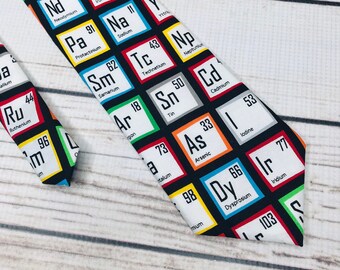 Science tie, Periodic Table of Elements tie, periodic table tie, accessory, Chemistry tie, Table of elements tie, Chemistry teacher gift