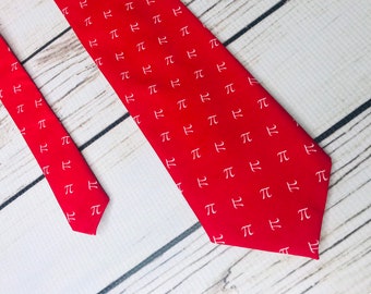 Pi tie, math tie, pi necktie, pi accessory, mathematical tie, cherry pi, apple pi, pi day tie, teacher gift, 3.14 day
