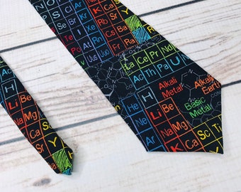 Periodic table of Elements tie, Science tie, elemental accessory, Chemistry tie, Chemistry teacher gift, science necktie,