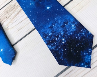 Galaxy tie, Skinny tie, Space tie, the Milky way, nubula adn stars, astronomy tie, astronaut tie, universe tie, stars tie, blue galaxy