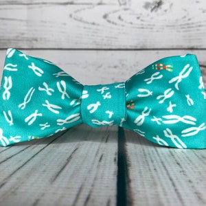Chromosome bowtie, DNA bowtie, genetics bowtie, chemistry bowtie, gene bowtie, science bowtie, teacher gift, aqua white